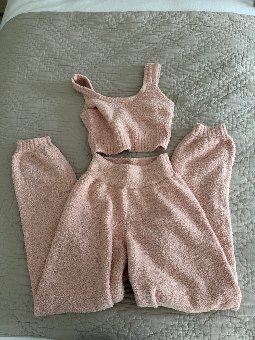 Anthropologie Daily Practice Cozy Pale Pink Joggers bottoms tank SET - Picture 8 of 11